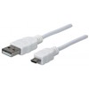 Manhattan  ICOC MUSB-A-010W - Καλώδιο USB 2.0 A αρσ / Micro B αρσ 1m Άσπρο Καλώδια Onetrade